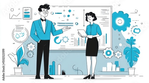 Business Presentation in Modern Office