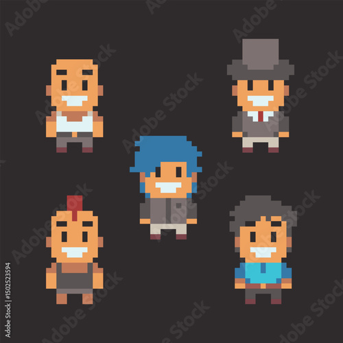 this is people in pixel art ,this item good for presentations,stickers, icons, t shirt design,game asset,logo and your project.