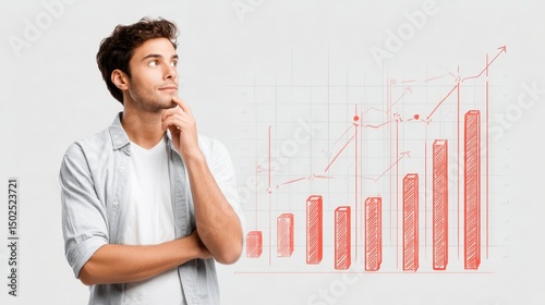 Thoughtful Man with Growth Graph