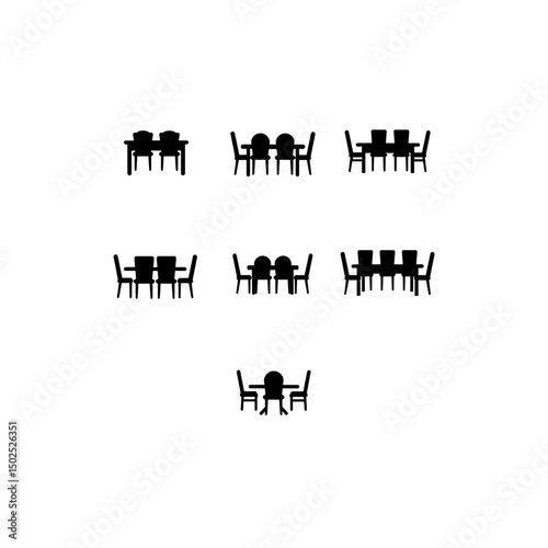 Dining Table with Chairs Icon
