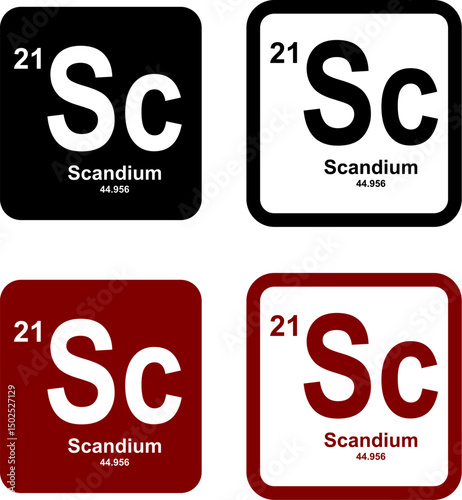 Scandium icon set. vector template illustration for web design