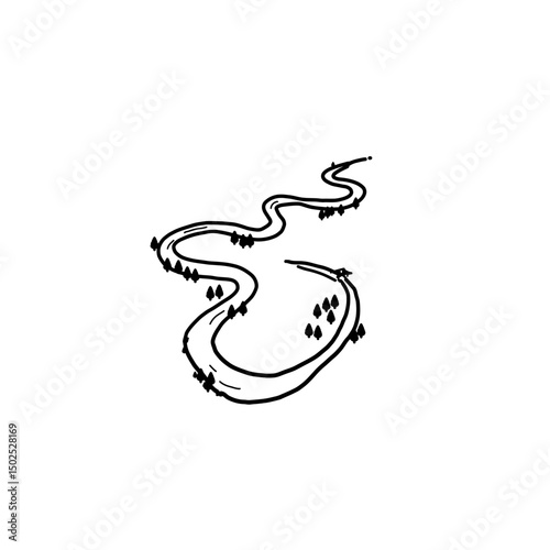 River Curve Aerial Icon