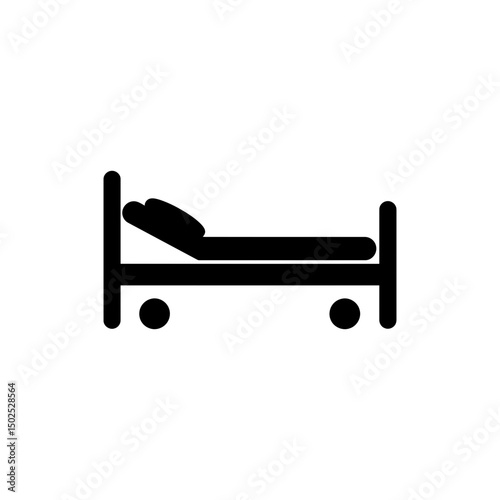 Side view of hospital bed used in medical care facilities