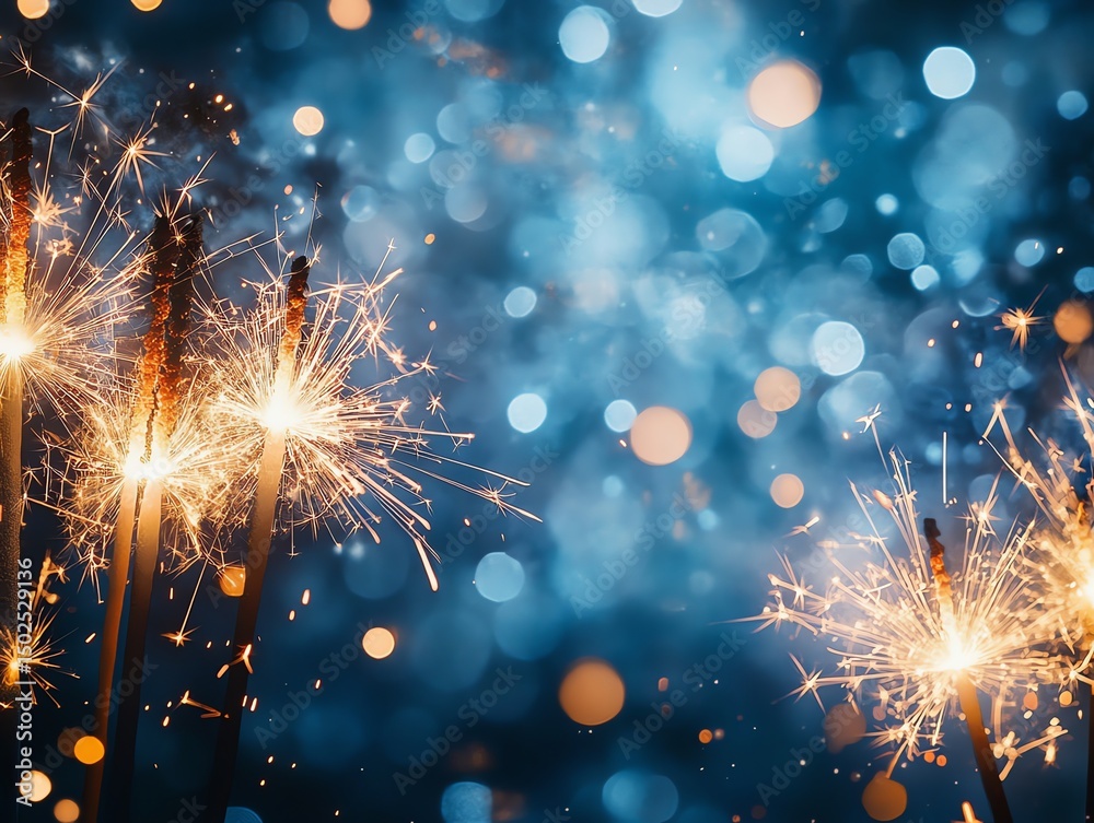 Fototapeta premium sparkler and fireworks