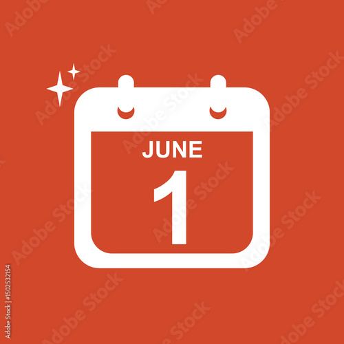 calendar icon design june 1st