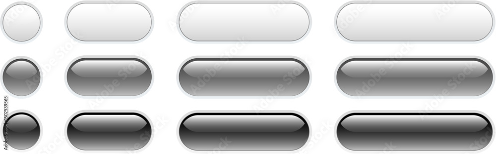 Buttons white, gray isolated, interesting navigation panel for website. Buttons white, gray isolated, interesting navigation panel for website.