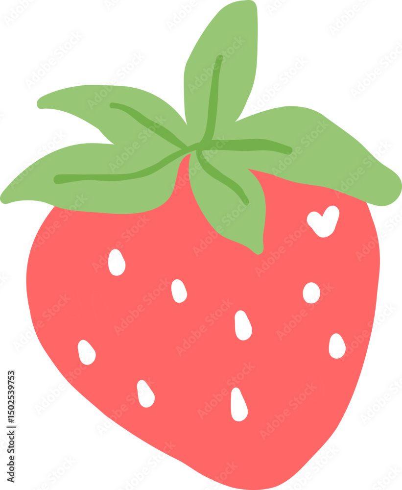 Obraz premium Strawberry Illustration, Juicy Fruit Clipart, Fresh Summer Berry Art