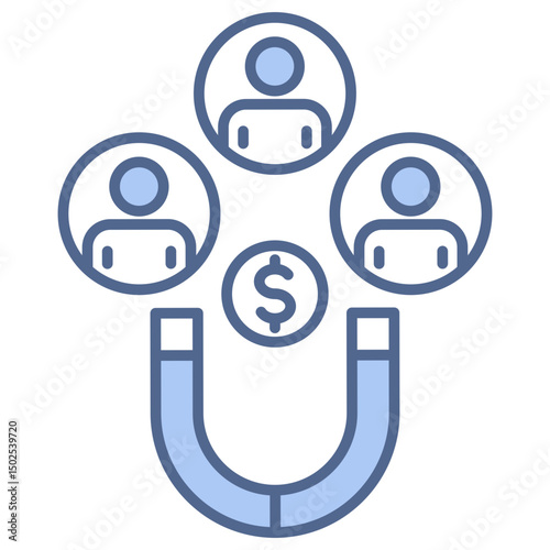 Customer Retention Blue Icon
