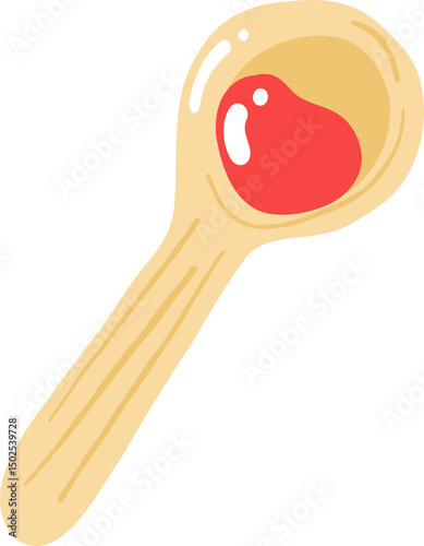 Jam on a Spoon Illustration, Cozy Breakfast Clipart, Sweet Kitchen Art