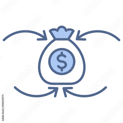 Revenue Stream Blue Icon