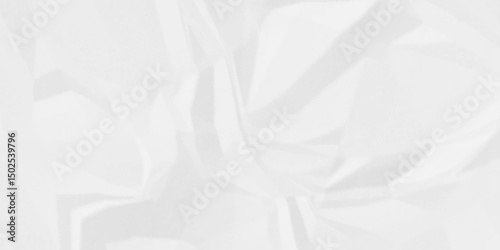 Crumpled paper Blank white crumpled and creased paper poster.	
