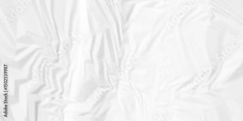 Rough and textured in white paper. White crumpled paper Blank white crumpled and creased paper poster.