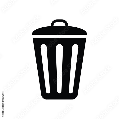 Essential Trash Can Silhouette vector Art & Illustration