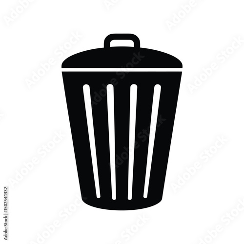 Essential Trash Can Silhouette vector Art & Illustration