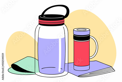 Photo realistic blue liquid filled water bottle made from transparent plastic excellent for promotional materials health blogs product mockups and digital marketing