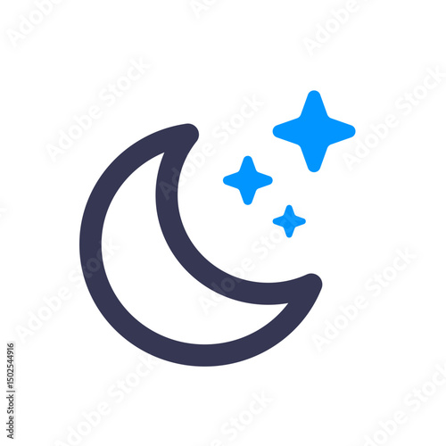 Moon vector icon. Moon icon. Vector lunar collection. Moon with stars