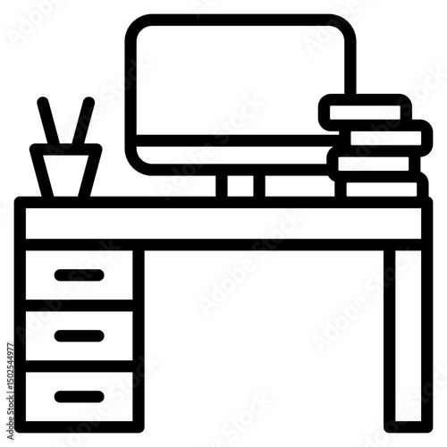 Desk Organizer line icon