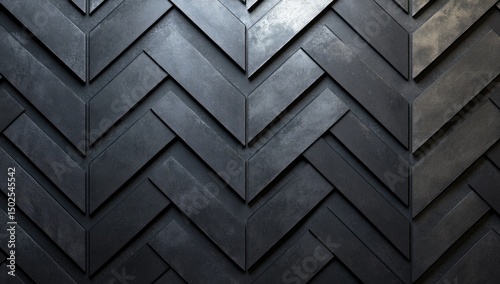 A dark grey chevron pattern wall with a slightly textured surface