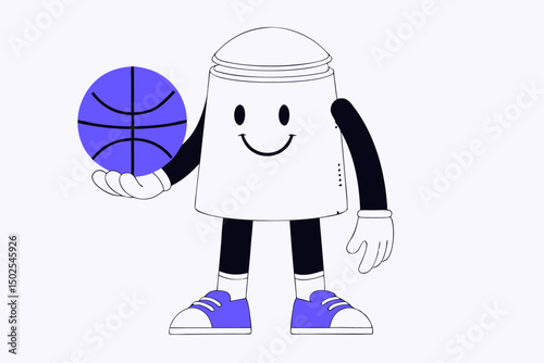 Salt shaker character anthropomorphic style with expressive features designed for marketing materials, culinary illustrations, and fun restaurant logos.