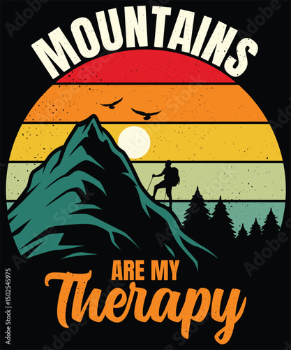 Mountains are My Therapy Graphic Design