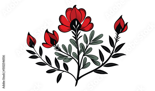 Vibrant sturt s desert pea and swainsona flowers