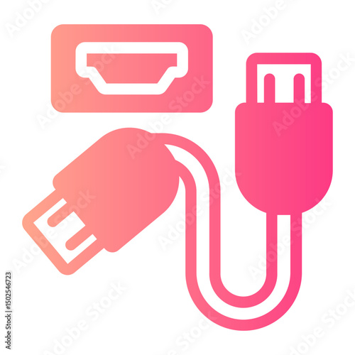 hdmi cable gradient icon