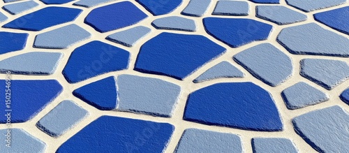 Close-up of a blue and light blue stone mosaic
