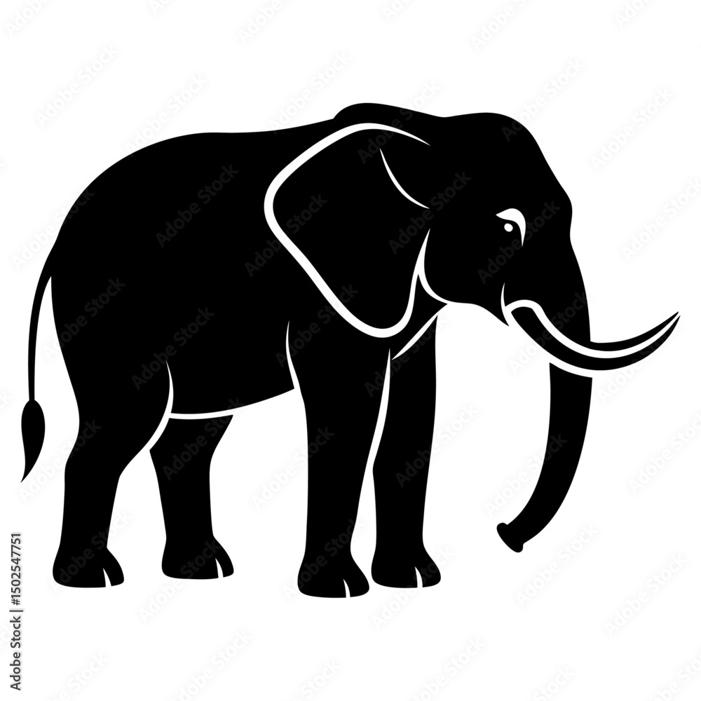 Obraz premium A Elephant vector silhouettes