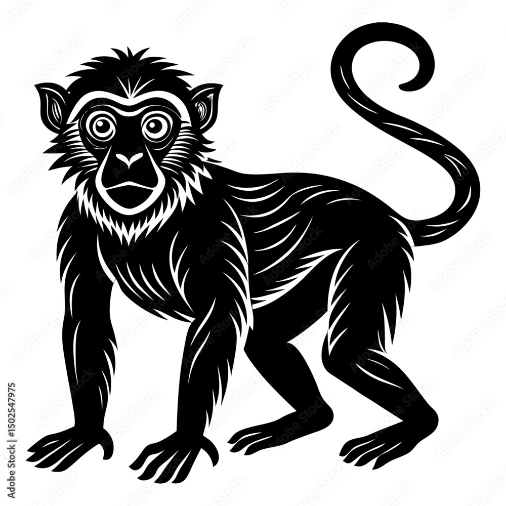 Obraz premium A Monkey vector silhouettes 