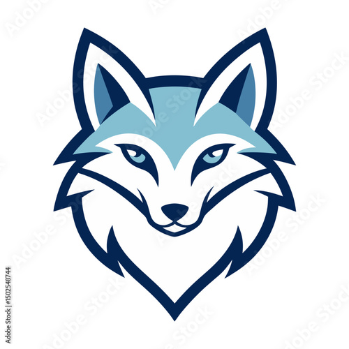 Arctic fox head mascot logo vector art illustration