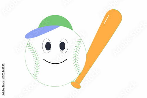 Baseball playing sports character energetic and detailed ideal for youth sports branding, baseball fan merchandise, sports training materials, and dynamic marketing visuals.