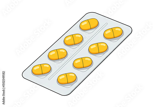 Medicine Pills Blister Pack of Tablets  Pharmacy  Healthcare isolated on transparent background