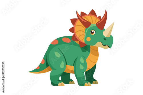 triceratops vector cartoon illustration isolated on white background