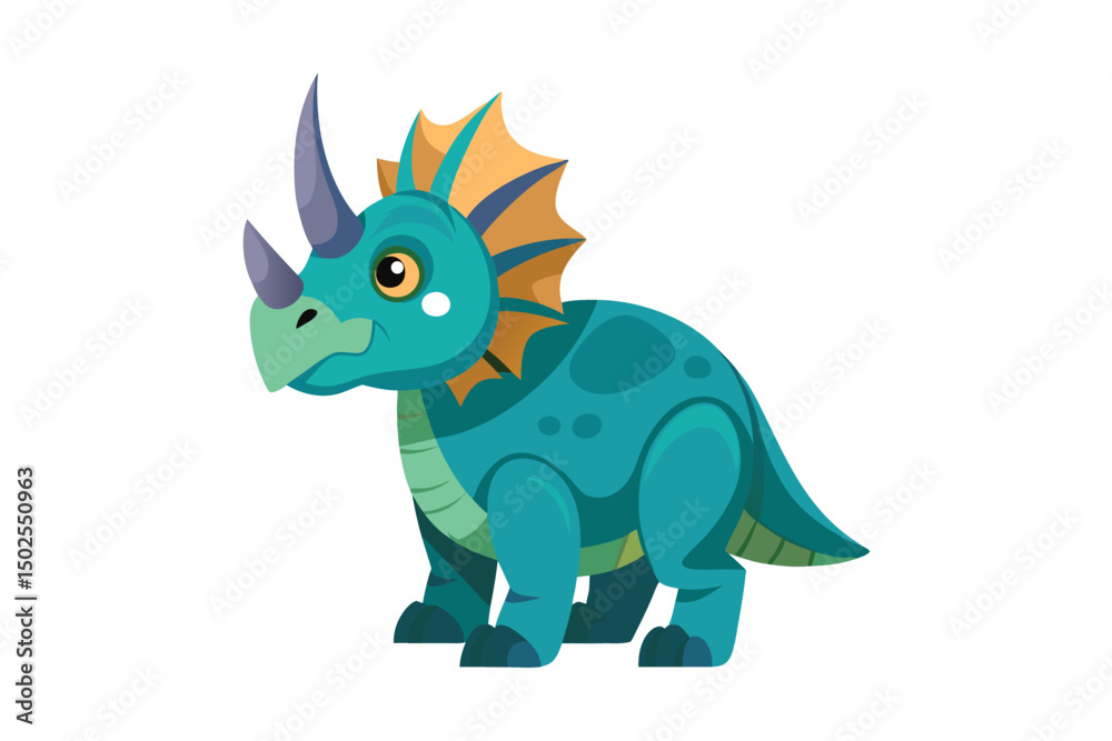Triceratops vector illustration on white background Triceratops vector illustration on white background