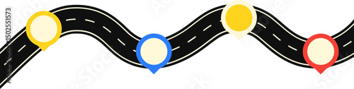 Roadmap infographic shape. Project roadmap, timeline Infographics, timeframe, milestones and achievements for business and goals strategy. Vector isolated.