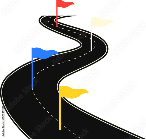 Roadmap infographic shape. Project roadmap, timeline Infographics, timeframe, milestones and achievements for business and goals strategy. Vector isolated.