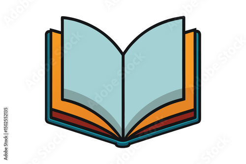 open book with pages icon flat design isolated on white background