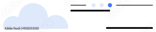Cloud symbol paired with a minimal header interface featuring lines and dots. Ideal for technology, storage, interface design, cloud solutions, digital services, SaaS, simple landing page