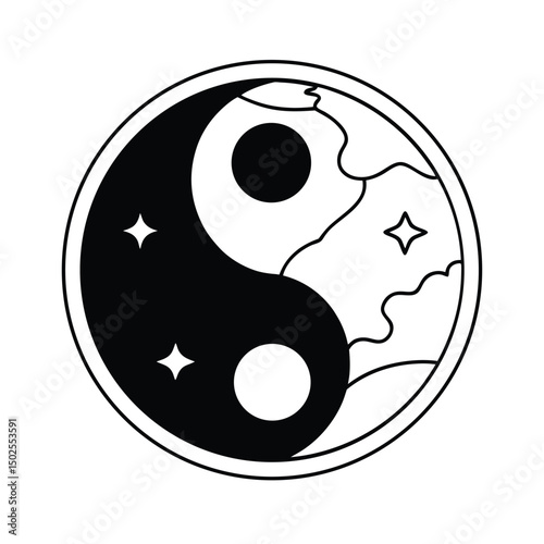 yin yang symbol on white background