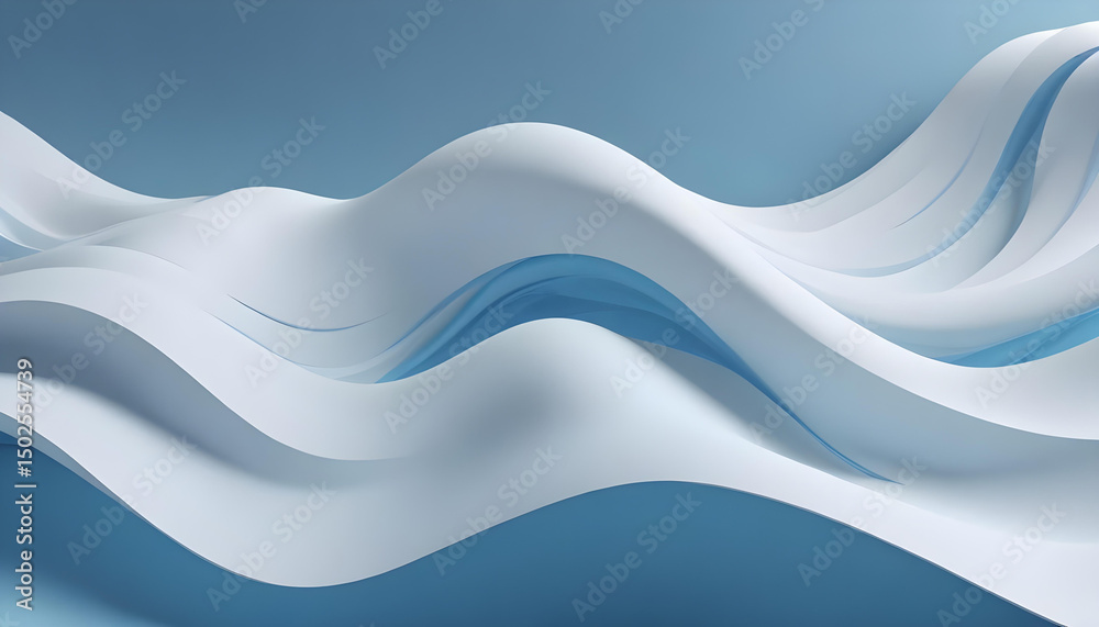 Naklejka premium Elegant blue abstract white wave background with gradient effect