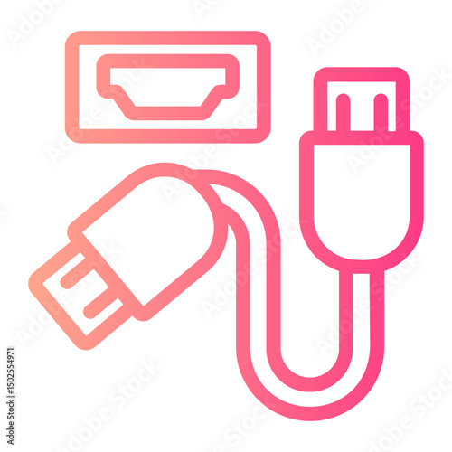 hdmi cable gradient icon