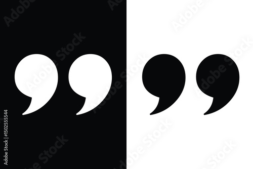 Quote mark, quotes icon vector sign symbol. Collection of quotation mark, double quote icon. Vector illustration. 