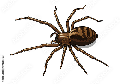 Striped Spider HighResolution Image  Identification isolated on transparent background