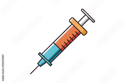 syringe flat style vector isolated on white background