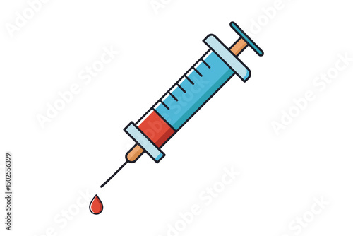 syringe flat style vector isolated on white background