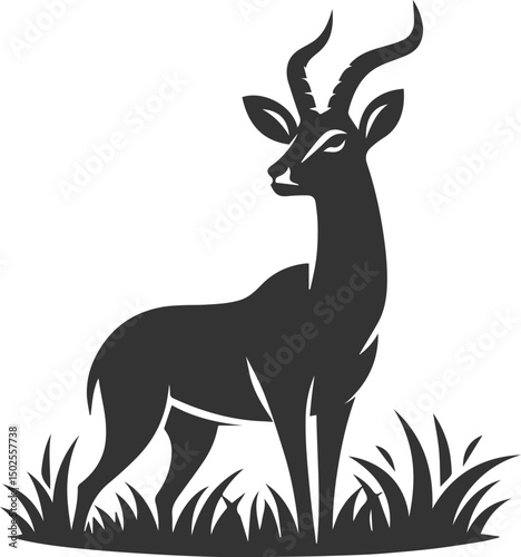 Wild animal antelope illustration silhouette vector