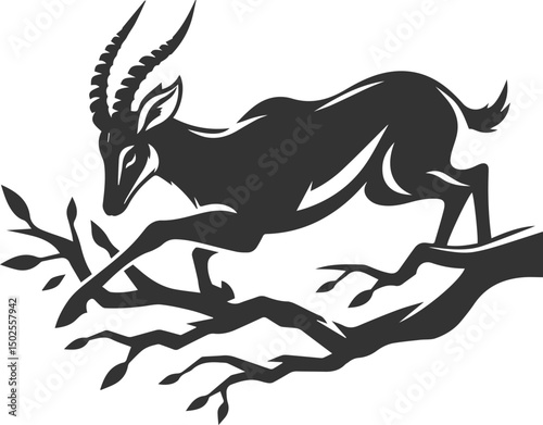 Wild animal antelope illustration silhouette vector
