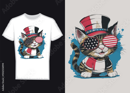 Funny animal vector illustration for a casual cotton t-shirt design concept