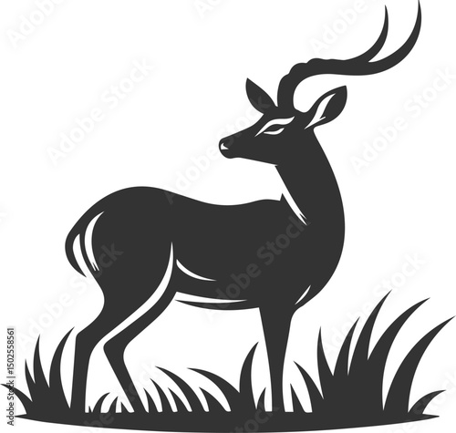Wild animal antelope illustration silhouette vector