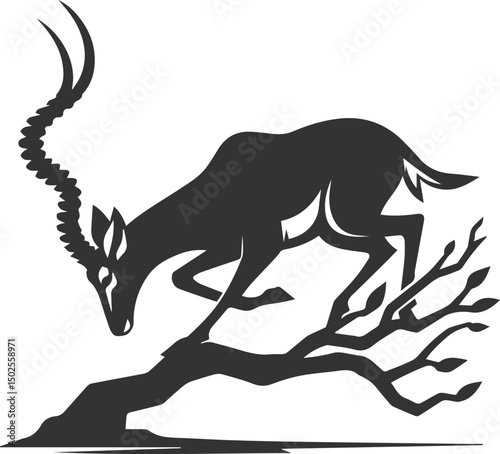 Wild animal antelope illustration silhouette vector